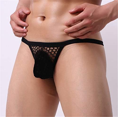 Andongnywell, 3 опаковки, Секси Мъжко Бельо, Панталони, Секси Прозрачни Панталони с голяма решетка, Гащи, Панталони