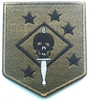 4 Броя USMC Светия Force Recon SP OPS Военен Кука Контур Тактика Морал Бродирана Нашивка Marsoc Raiders Нашивка с черепа (color5)