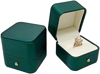 Svea Display Jewelry Boxe Зелен Пръстен от изкуствена кожа, Обеци-на Карамфил, Предложението за Ангажимента, Луксозна представяне