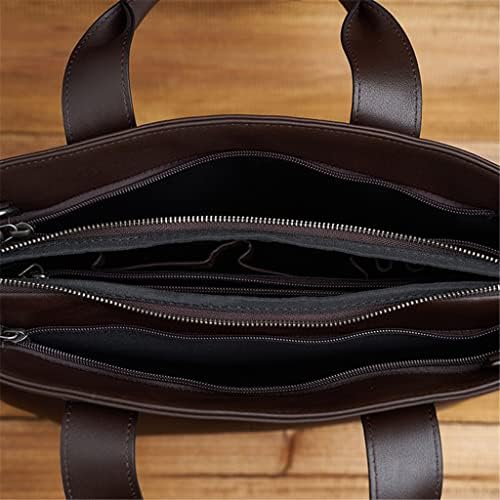 HOUKAI Портфейл от естествена кожа, Мъжки чанти, Бизнес чанта, мъжки 14-инчови чанта през рамо за лаптоп, мъжки портфейл (Цвят: