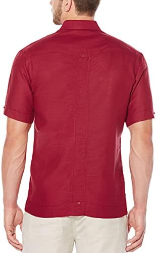 Мъжка риза Guayabera с къс ръкав и бродерии под формата на мини-Пинтака с Четири джоба Cubavera