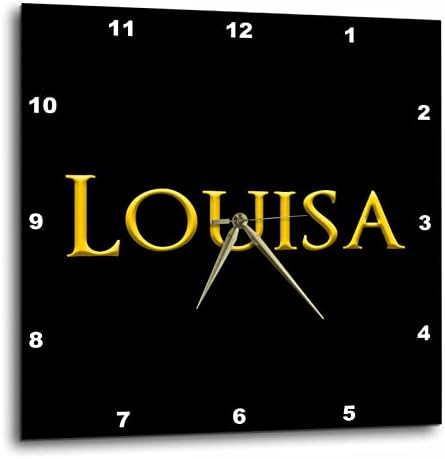 3дРоза Луиза Често срещано детско име за момичета в САЩ. Жълто черните. - Стенни часовници (DPP_355692_1)
