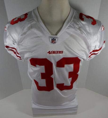 2010 San Francisco 49ers 33 Game Пуснати на Бялата Фланелка DP06185 - Използваните тениски За игри NFL Без подпис