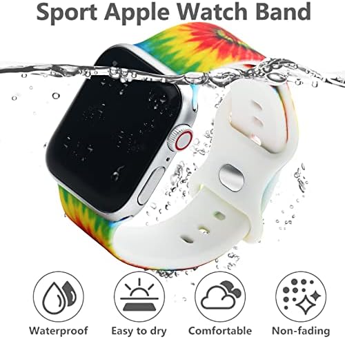STARAMZ Меки Силиконови Въжета с принтом, Съвместими с каишка на Apple Watch 38 мм 40 мм/42 мм 44 мм, Мъжки Женски Спортен Взаимозаменяеми