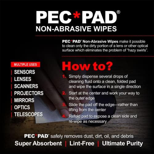 Безворсовые кърпички PEC-PAD 4 x4 Неабразивная сверхмягкая кърпа за почистване на чувствителни повърхности, като например фотоапарат,