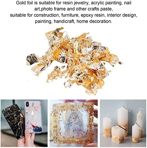 Златна Фолио Vifemify, Многофункционална Смоляная Блестяща Златна Златна Фолио за Дизайн на ноктите, на Изкуството от Смола, Занаяти,