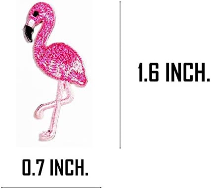 ONCEX Размера на Малка Нашивка с птицата Фламинго, Розова Нашивка с птицата Фламинго, Езерото, Животно от Дивата Природа, Бродирана