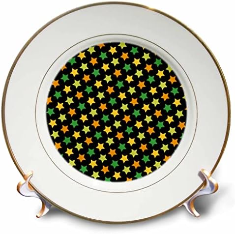3. Начертайте Сладък чинии с модел под формата на зелени, оранжеви и жълти звезди (cp-375368-1)
