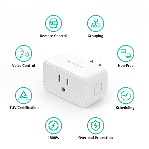 VOCOlinc Homekit Smart Plug Работи с Алекса, Apple Home, Google Assistant, WiFi Smart Plug, който работи с Алекса, Електрически