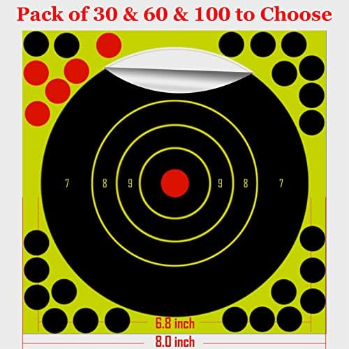 7-инчов Мишената за стрелба с лък, 30, 60 и 100 Лепило Цели За стрелба от Реактивни Самозалепваща хартия за Пръскане за Тир - Пистолет
