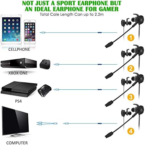 Кабел слот слушалки с регулируем микрофон за PS4, преносим компютър, мобилен телефон, слушалки JEZOMONY E-Sport мобилните торби