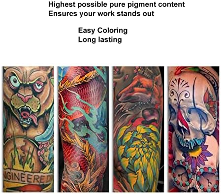 30 мл Набор от Мастила за Татуировки 7 Цвята Лесно Оцветяване на Дълготраен Защитен Набор от Пигменти за Татуировки за 3D Грим,