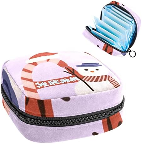 Чанта за съхранение на Хигиенни Кърпички ORYUEKAN, Преносими Многократна употреба Менструални Тампони джоб, Чанта за Съхранение на Тампони за Жени и Момичета, Коледна