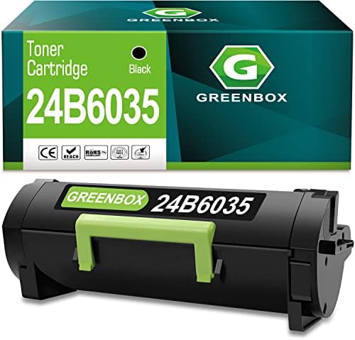 GREENBOX Рециклирана касета с най-висока доходност на тонера 24B6035 за смяна касета с черен тонер на Lexmark 24B6035 за принтери Lexmark M1145 XM1145 (от 16 000 страници, черен, 1 опаковка)