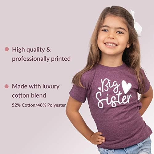 Тениска ELLA COLE COMPANY Big Sister Announcement за момичета-детски - Тениска за Старши Сестри от Луксозна Памучна смес