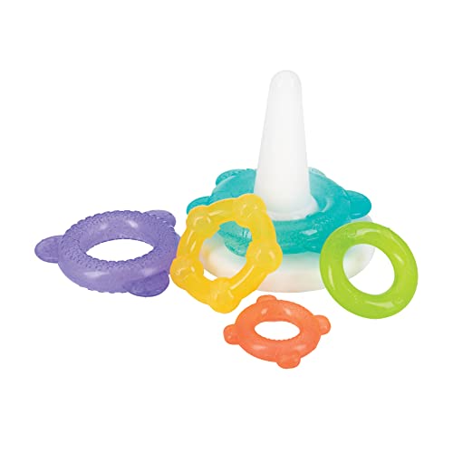 Прорезыватели Nuby IcyBite за улесняване на никнене на млечни зъби - Мека Детска играчка за никнене на млечни зъби, без Бисфенол А - 3+ Месеца - Ocean Rings