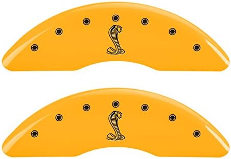 Капачки на челюстите MGP 10201SSNKYL Жълта капачка на челюстите (комплект от 4 броя, отпред и отзад гравирано: змия Тифани, жълто прахово покритие, черни символи)