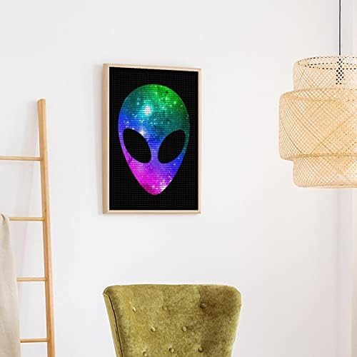 Космос Цветни Космически Извънземно Главата Потребителски Диамантени Комплекти За Рисуване Художествена Картина на Номера за Декорация на Стените у Дома 12 x 16