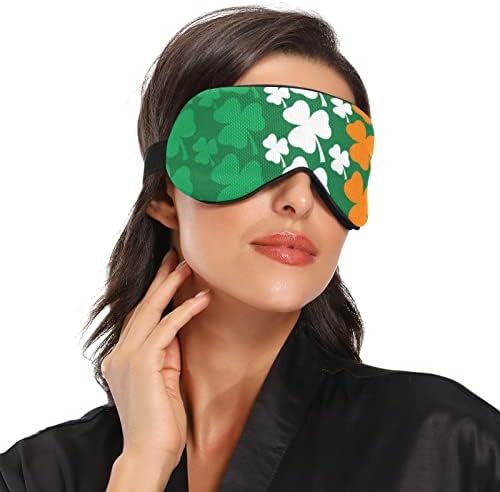 Унисекс Маска За сън Patricks-Дневна Маска За Нощен Сън с Ирландския Флаг, Удобна Маска За сън Със Сенки За очи