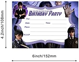 Покани картички STIDEC 20 на тематични партита в сряда, подходящи за покана на приятели на тематични партита за момчета и момичета. (Плик не).