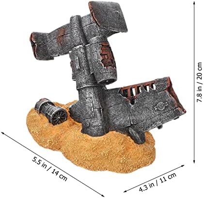 Украса за вашия Аквариум Zerodeko Украса за Аквариум с Разбившимся Самолет, Украса за Аквариум От Смола, Фрагменти от Украса за