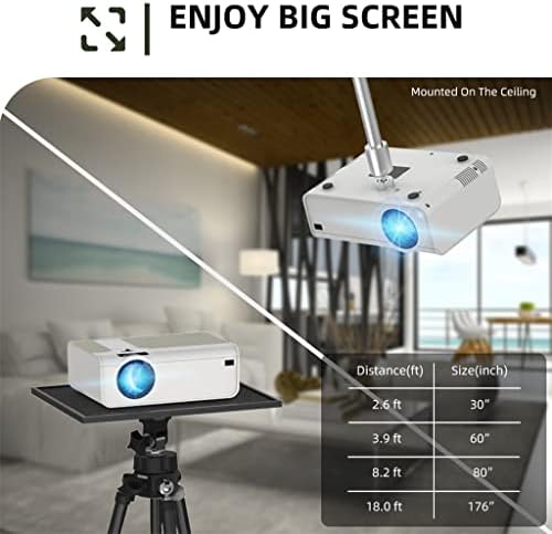 Мини проектор ZSEDP T4 3600 Лумена С поддръжка на Full 1080P LED Proyector с голям екран, Преносим за домашно кино Smart Video в