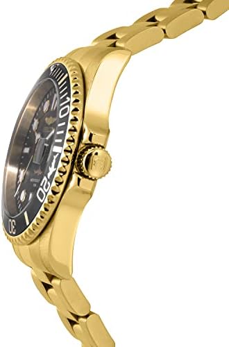 Мъжки кварцов часовник Invicta Pro Diver с каишка от неръждаема стомана, злато, 22 (Модел: 30026)
