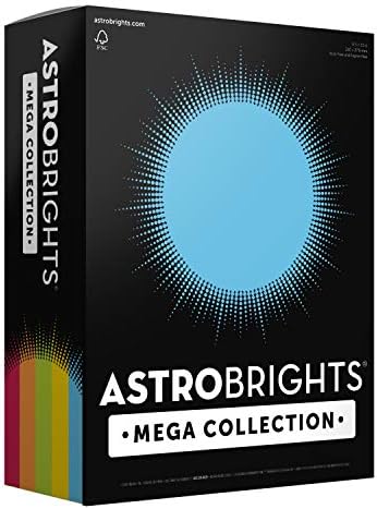 Astrobrights Mega Collection, Цветен картон, Класически Асортимент от 5 цвята, 320 Листа, 65 паунда / 176 гориво, 8,5 x 11 - ПОВЕЧЕ