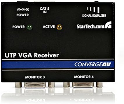 StarTech.com VGA чрез отдалечен приемник CAT5 - VGA-приемник за линия с удължители ST121 VGA 500 метра от 150 м (ST121R), черен