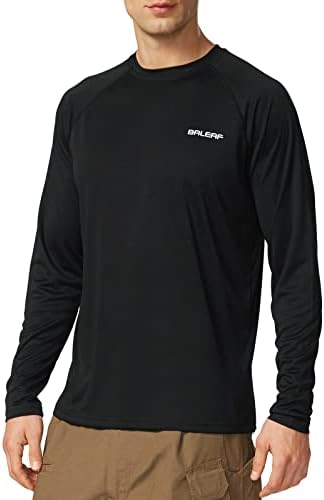 BALEAF Мъжки Слънчеви Ризи UV SPF UPF 50 + С Дълъг Ръкав Защита От Акне Риболов Бягане Бързосъхнеща Лека