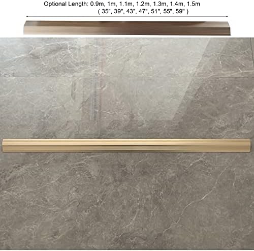 Канавка на Редуктор на преходната лайсна за алуминиева пол, Carpeted floor - Широчина 4,3 см 1.7 инча, височина 0,8 см 0,3 инча,5/4.6/4.3/4/3,6/3.3/2.9 дължина на крака (Цвят: златен Размер: 1