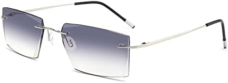 K. LAVER Бифокални Очила За Четене За Мъже Жени 1,0 Брилянт Синьо Светлина Бифокални Очила Без Рамки Бифокални Ридеры За Мъже Ридеры