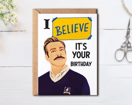 OystersPearl Аз вярвам, че това е твоят рожден Ден - Картичка за рожден ден - Подарък фанату - Забавна картичка за рожден ден -