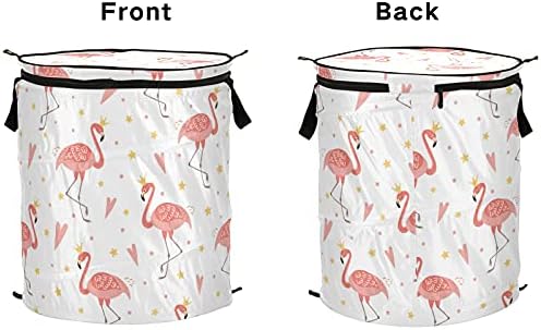 Кошница за дрехи Flamingo Crown Pop Up с Капак, Сгъваема Кошница За Съхранение, Сгъваема Чанта за Дрехи за Пътуване, Детска Стая