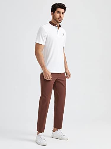 FDSUFDY Облекло от две части за мъже, Мъжки Поло Риза с бродерия Животни и Панталони (Цвят: Бял, Размер: XX-Large)