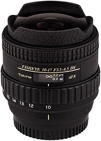 Обектив Tokina ATXAF107DXN 10-17 mm f/3.5-4.5 AF DX Рибешко око за цифров огледално-рефлексен фотоапарат Nikon, черен