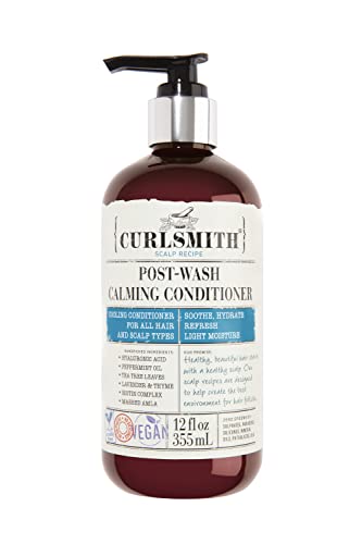 Curlsmith - Успокояващ балсам след шампоана - Вегетариански Охлаждащ Ополаскивающий балсам за всеки тип коса, успокояващ кожата на главата (12 течни унции)