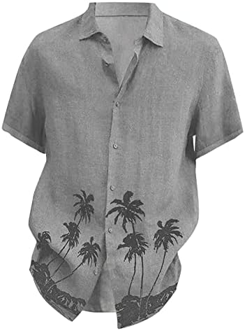 DuDubaby Мъжки Ежедневни Плажната Празнична Дрехи С Ревера, Модни Хавайски Облекло С Къси ръкави