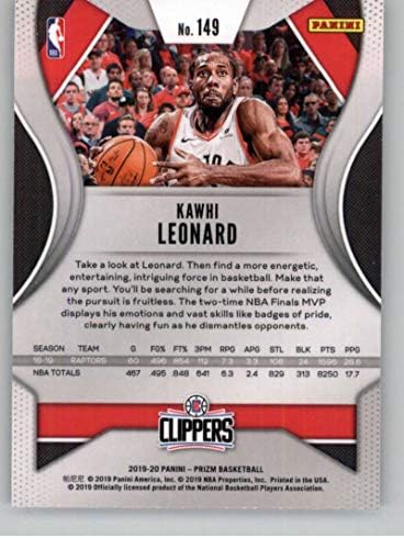 2019-20 Панини Prizm #149 Търговска картичка баскетболист в НБА Kawi Леонард Лос Анджелис Клипърс