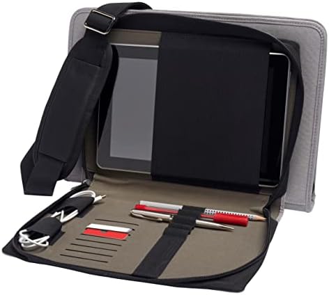 Калъф-месинджър за лаптоп Broonel от сива кожа - Съвместими лаптоп ASUS Zenbook Pro 14 OLED (UX6404) 14,5