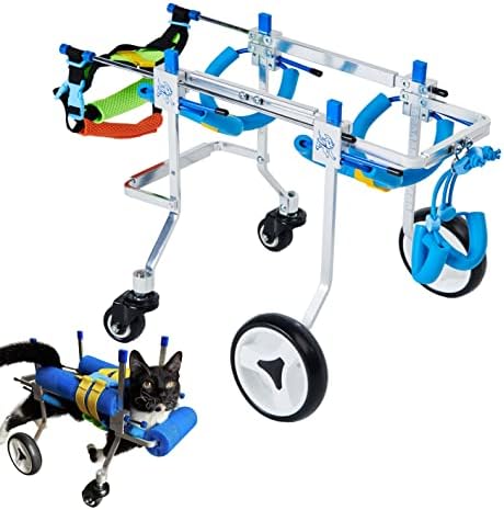 HobeyHove Регулируема В 4-Дължината на количката за кучета /Инвалидни колички, колела за упражнения с животни, за инвалидни колички