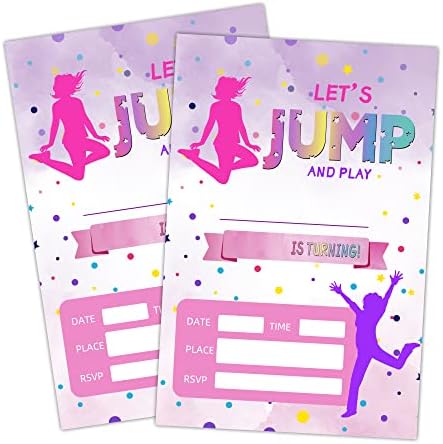 Покани, Картички за рожден Ден SUIXO Вратовръзка Боядисват Направо, покана за парти по случай рождения ден на let ' s Jump, за да