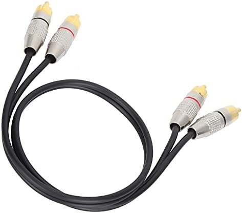 Кабел Shanrya 2RCA-2RCA с по-малка загуба на сигнал Прозрачен аудио кабел с конектор от алуминиева сплав за Подмяна на RCA аудио устройства за Xbox 360 (черен, 1 метър)