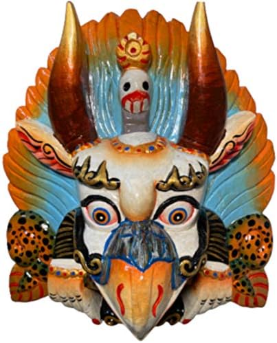 QT S Дървена Garuda Ръчен труд за хиндуисти и будисти Азиатската Маска Тибетски Непал Изкуство Newari Начало Декор или Татуировка,