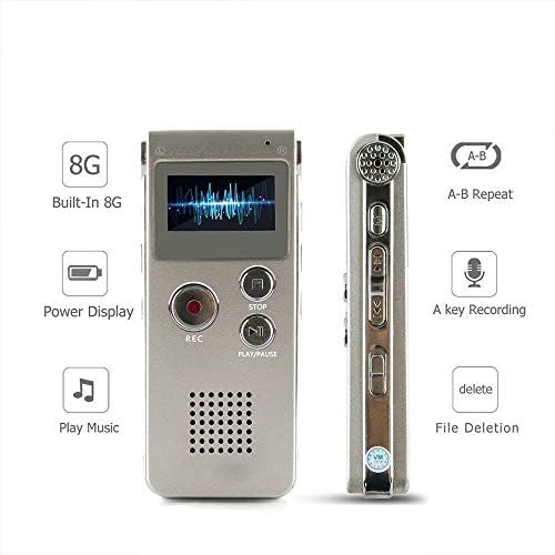 AZGGN 8GB Цифров Диктофон Акумулаторна батерия 650-Часов запис на глас на Телефона Преносим MP3 плейър