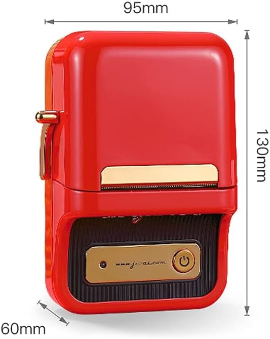 XWWDP Термален Мини принтер за етикети Служба Shop Price Sticker Machine (Цвят: червен)