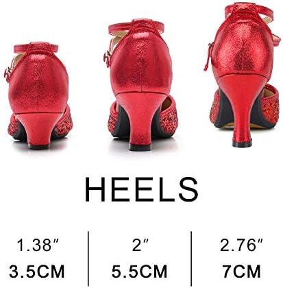 QQLONG/ Кожени обувки за латино танци балната зала със затворени пръсти, дамски обувки-лодка за танго, DYZPHRD (Цвят: златен 5,5