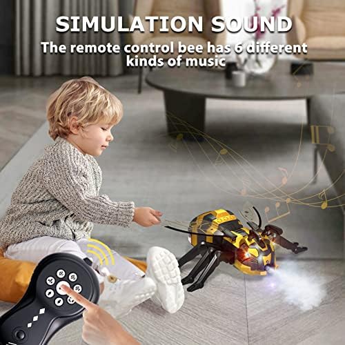 Играчките за деца с дистанционно управление Bee - Реалистичен Радиоуправляеми Робот-Пчела, Играчки-Роботи за деца с Музика, led