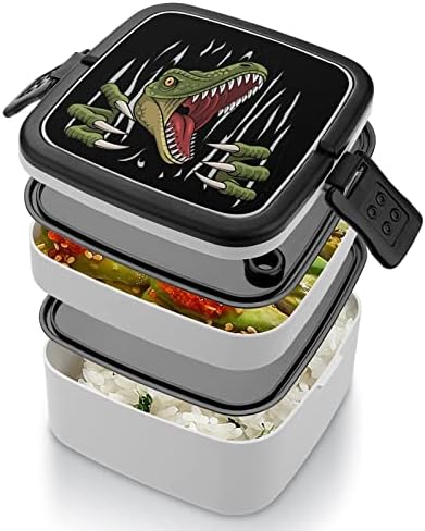 Динозавър Минути-рекс, Разрывающий Забавен Контейнер за Обяд Всичко в една кутия Bento с Лъжица за Пътуване, на Работа, на Пикник