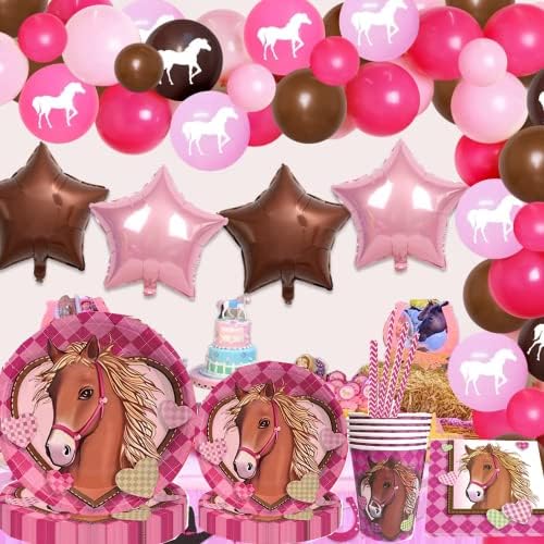 Аксесоари за парти в чест на рождения Ден на кон DISRUPB - Пълен комплект Прибори за парти в чест на коня, Включително Плочи за